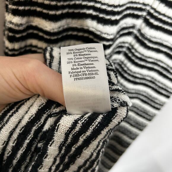 Everlane The Rib Knit A-line Tank Maxi Dress Women's Large Stripes Black White - Picture 11 of 13